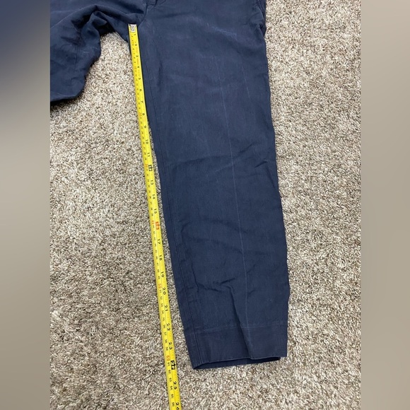 VINCE Linen Lyocell Cotton Blend Washed Faded Blue Trouser Casual Cropped Pant 4 - Picture 8 of 14